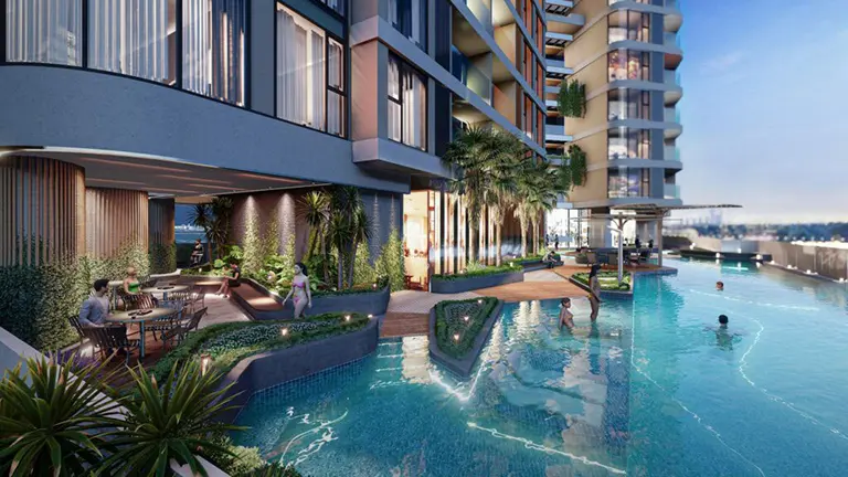 Tiện ích bể bơi tại Chung cư Luxora Vĩnh Yên